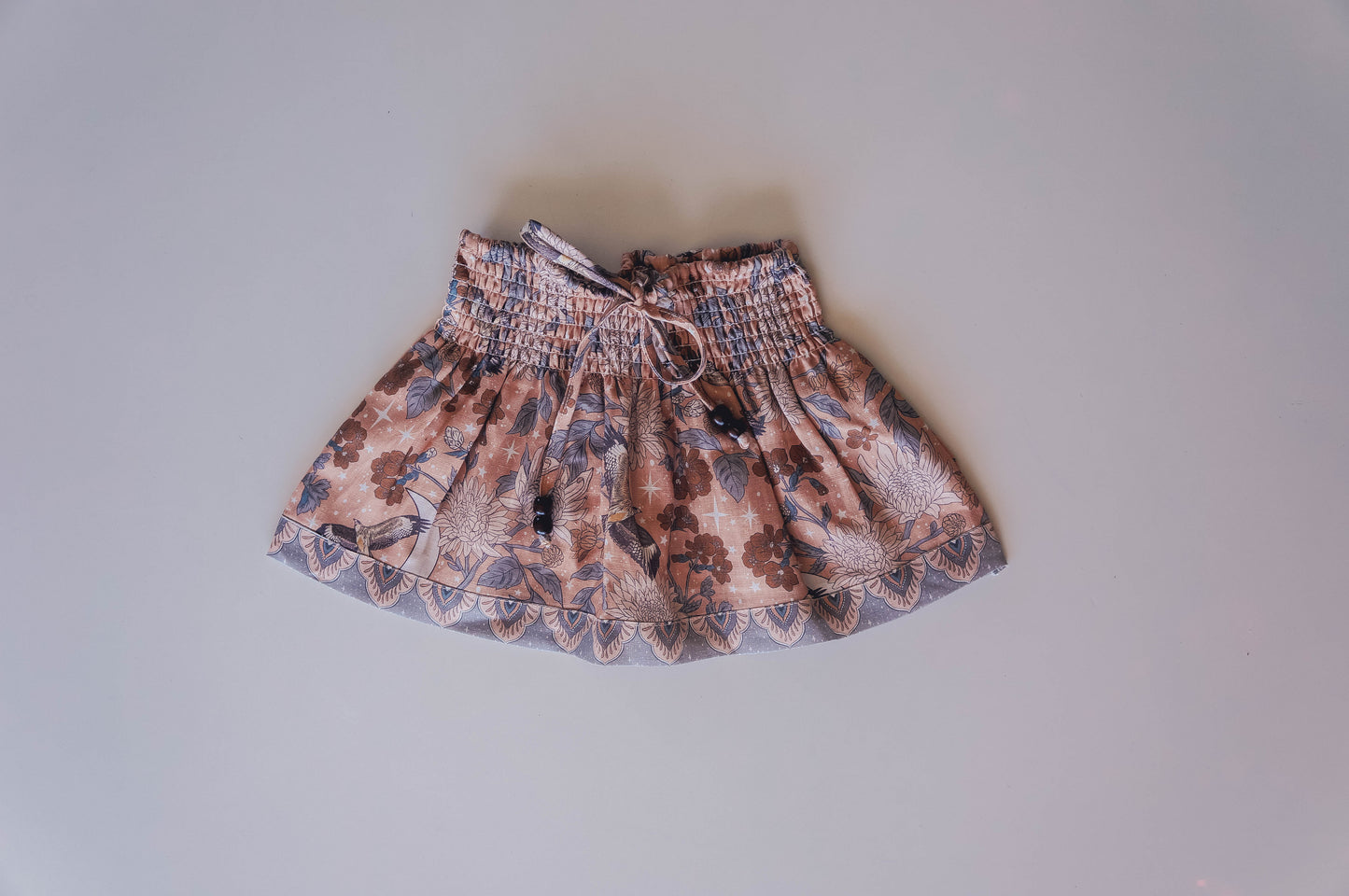 Linen Girls Skirt Diamond Skies