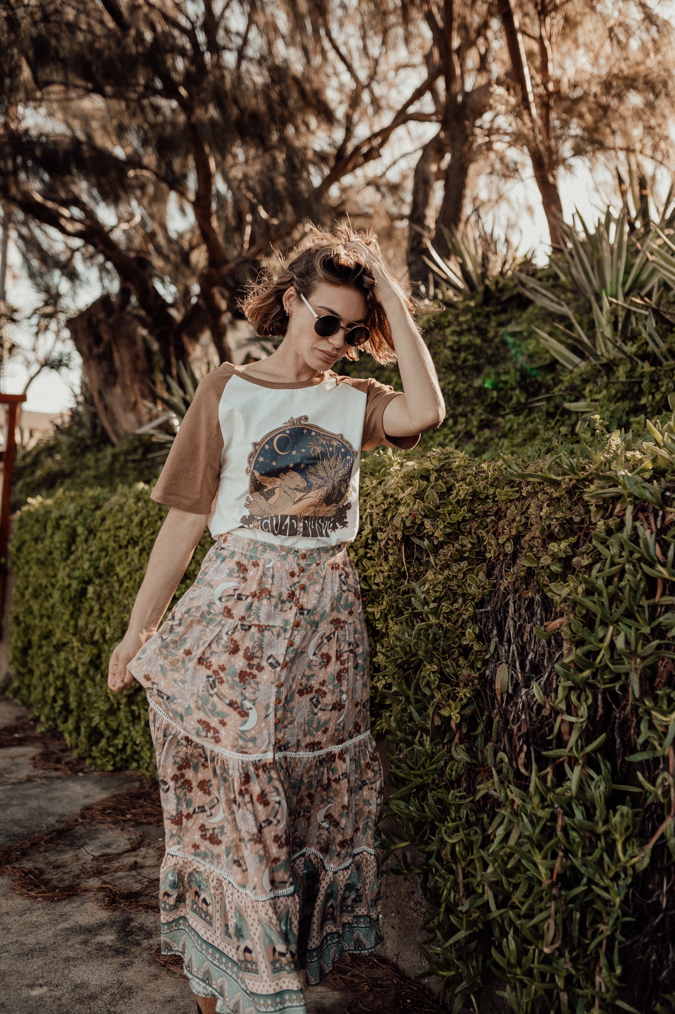 Ladies Gold Dust Raglan Tee by CHASING RIVERS