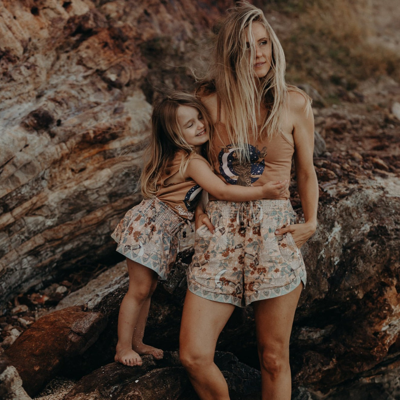 Linen Girls Skirt Diamond Skies by CHASING RIVERS